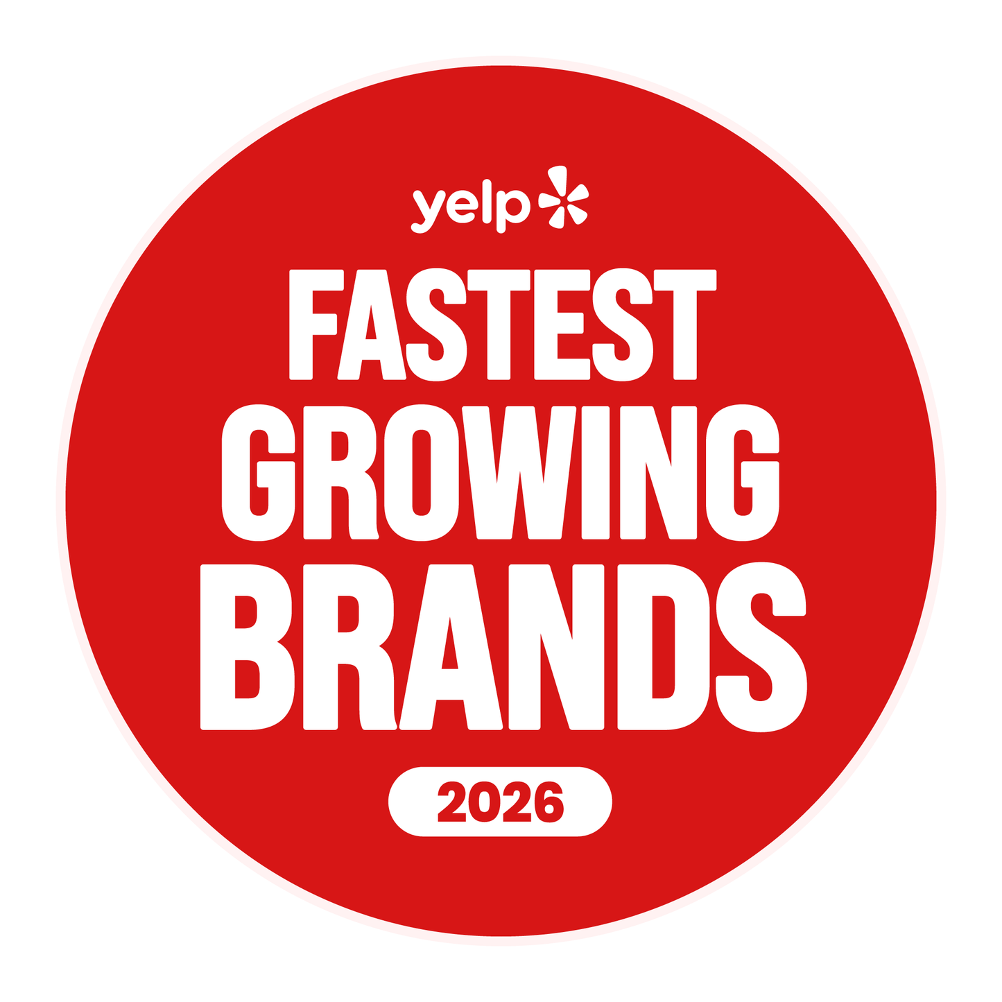 Yelp Fastest Growing Brands 2026 Window Clings